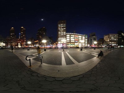 hdr城市商业广场街区夜景