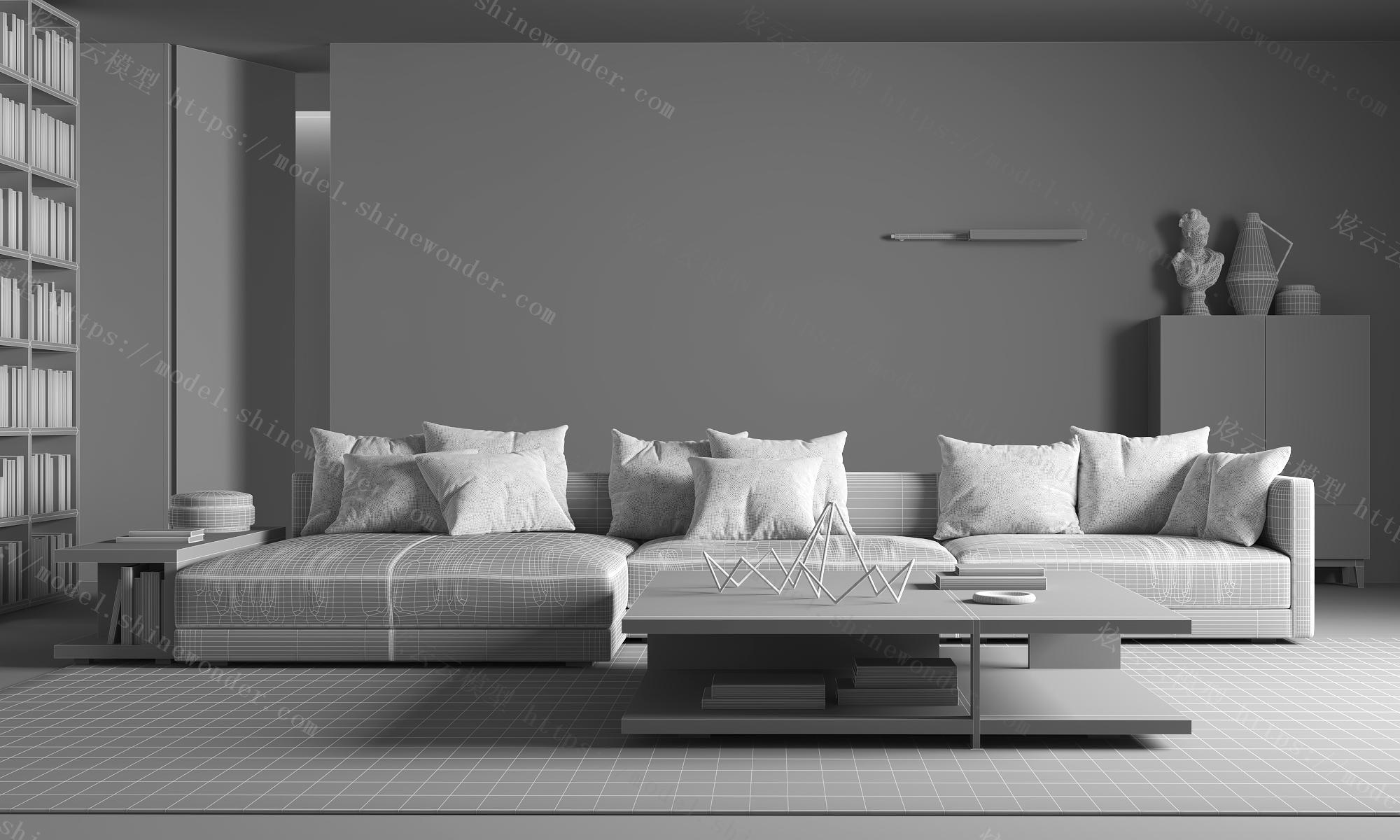现代沙发组合模型id:m0000082120vip独家