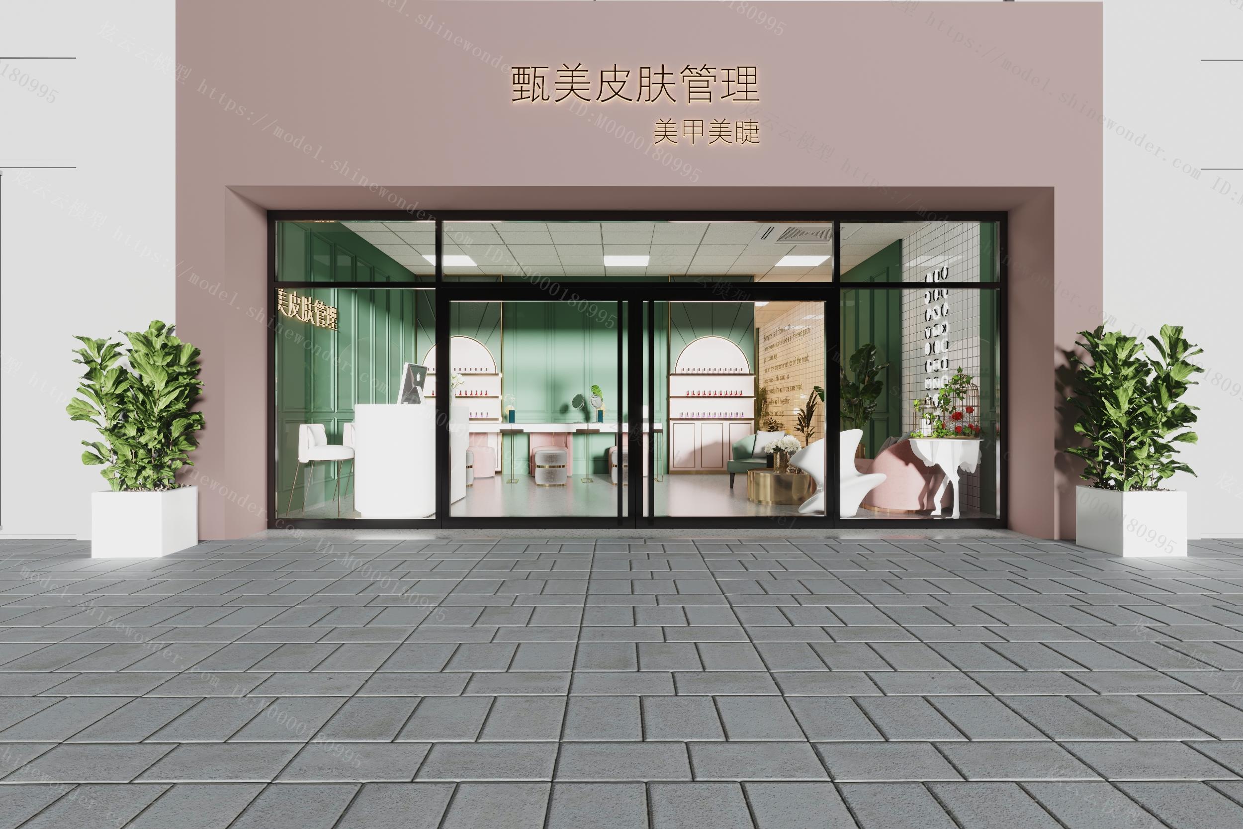 美甲店门头模型