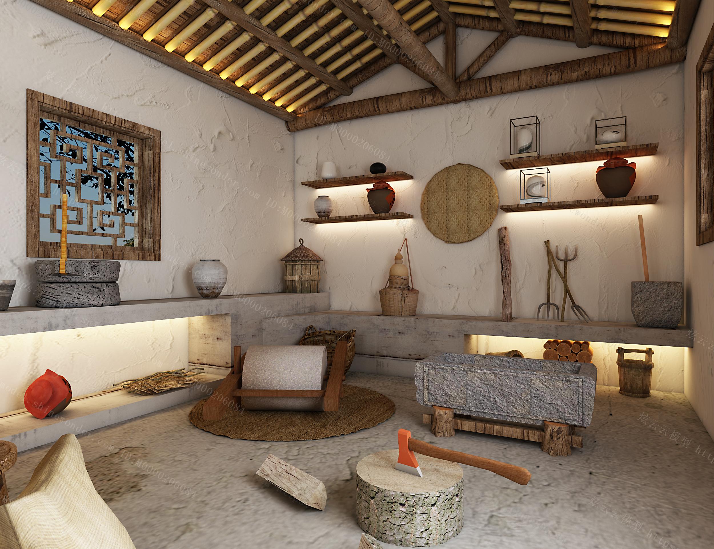 民宿厨房,民宿餐厅,民宿,网红厨房,厨房模型