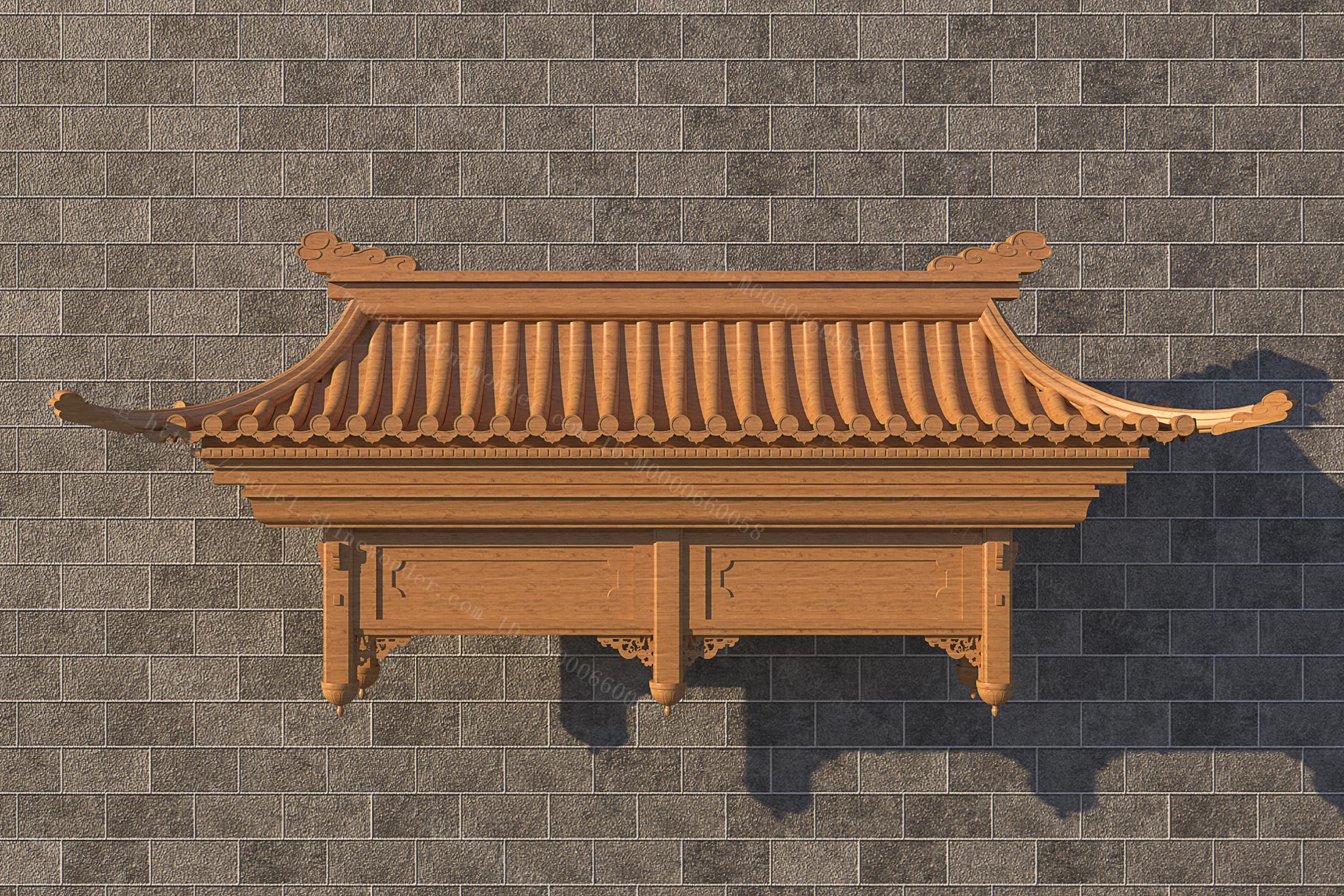 中式古建屋顶模型