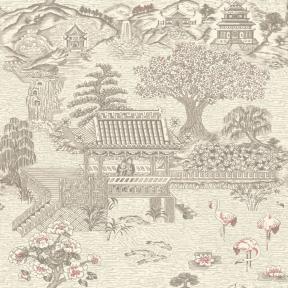 中式壁画山水画壁纸