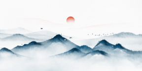 新中式背景水墨画