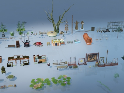 中式游戏场景道具配景