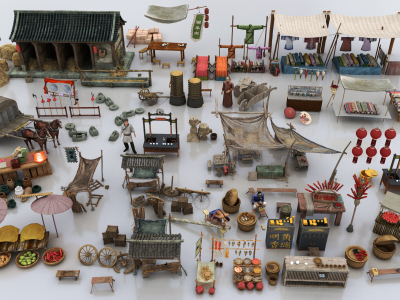 中式古代商业街小品