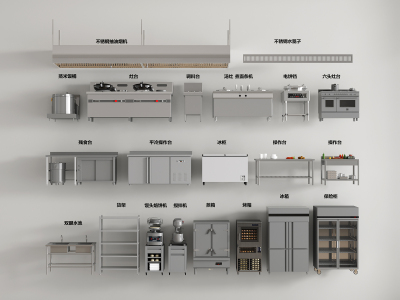 现代后厨设备组合