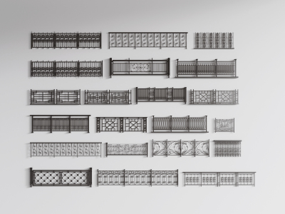 现代铁艺护栏组合