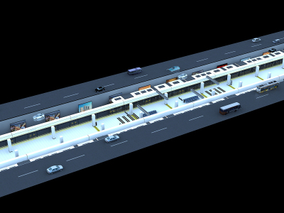 现代地铁剖视展示图