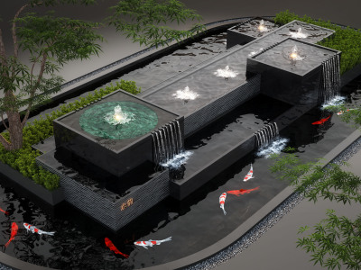 现代水钵水景