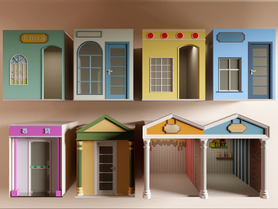 现代商场门面组合