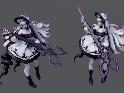 现代黑白色连衣裙小魔女