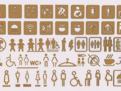 现代卫生间标志