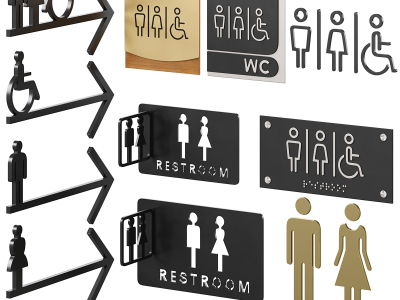 现代洗手间定向门标志