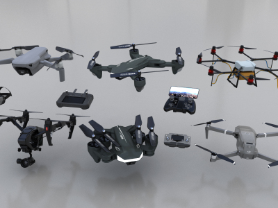 现代航拍无人机组合