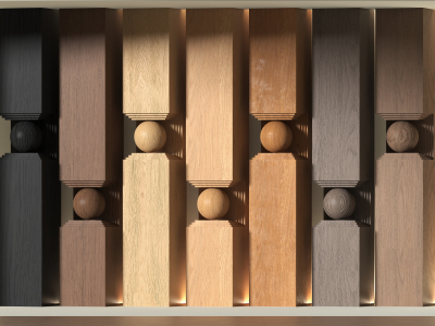 现代木饰面柱头