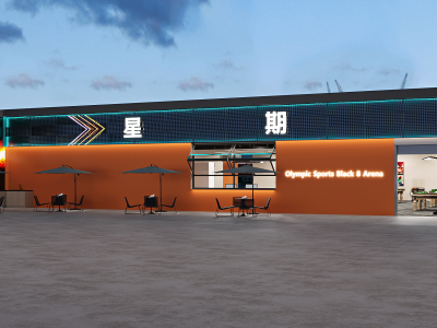 现代台球室门头