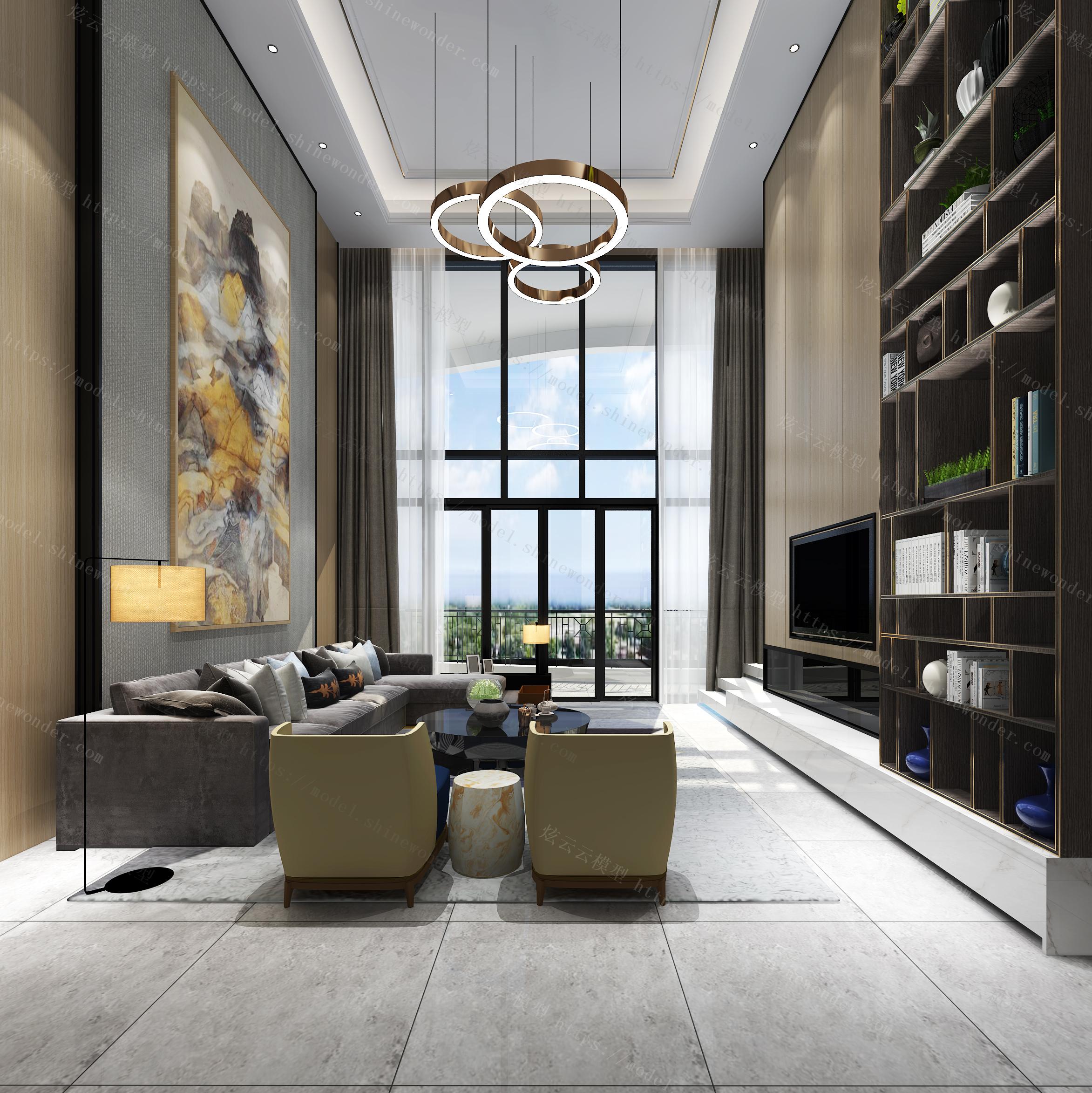 现代客厅模型
