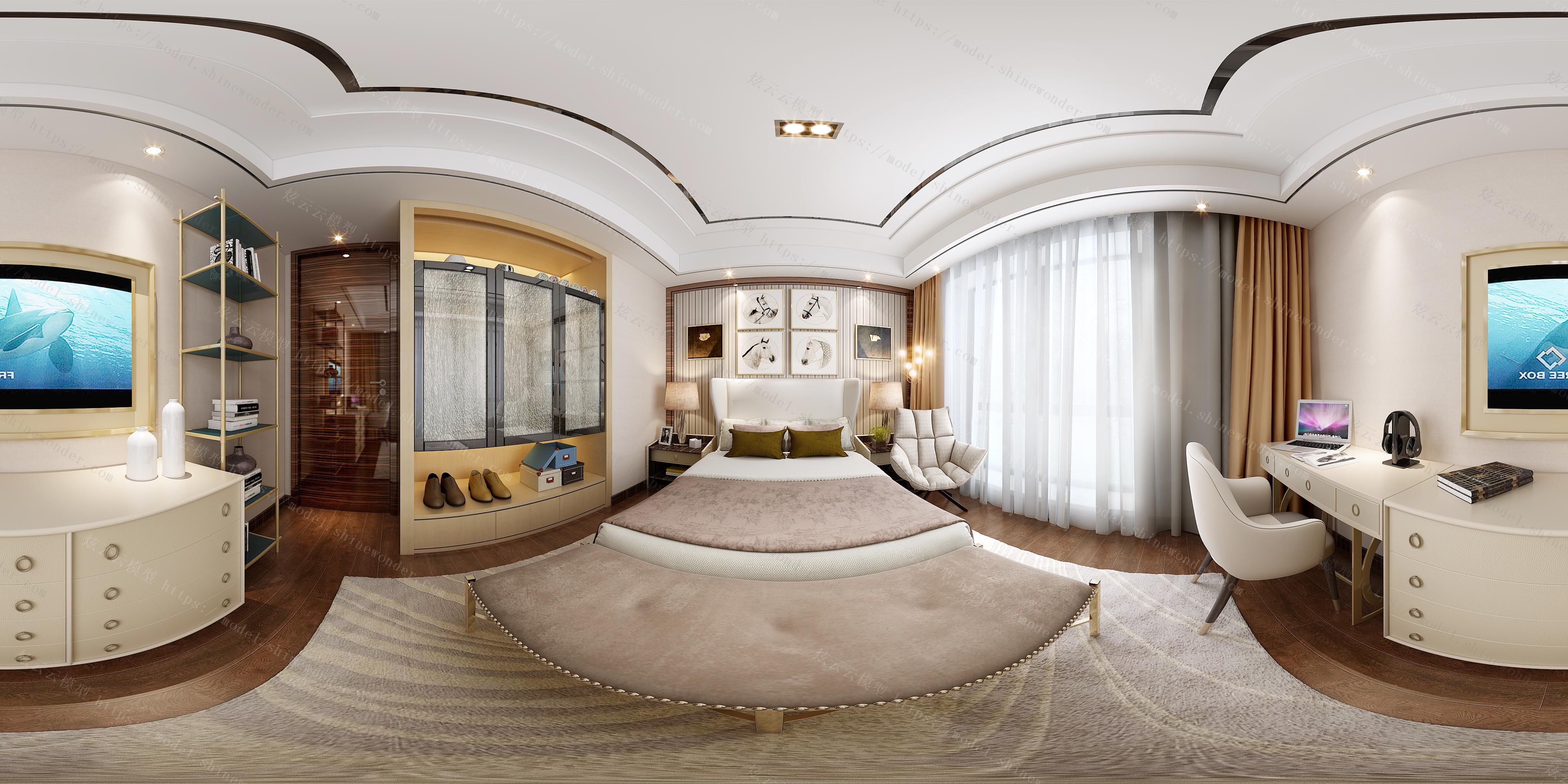 现代卧室模型