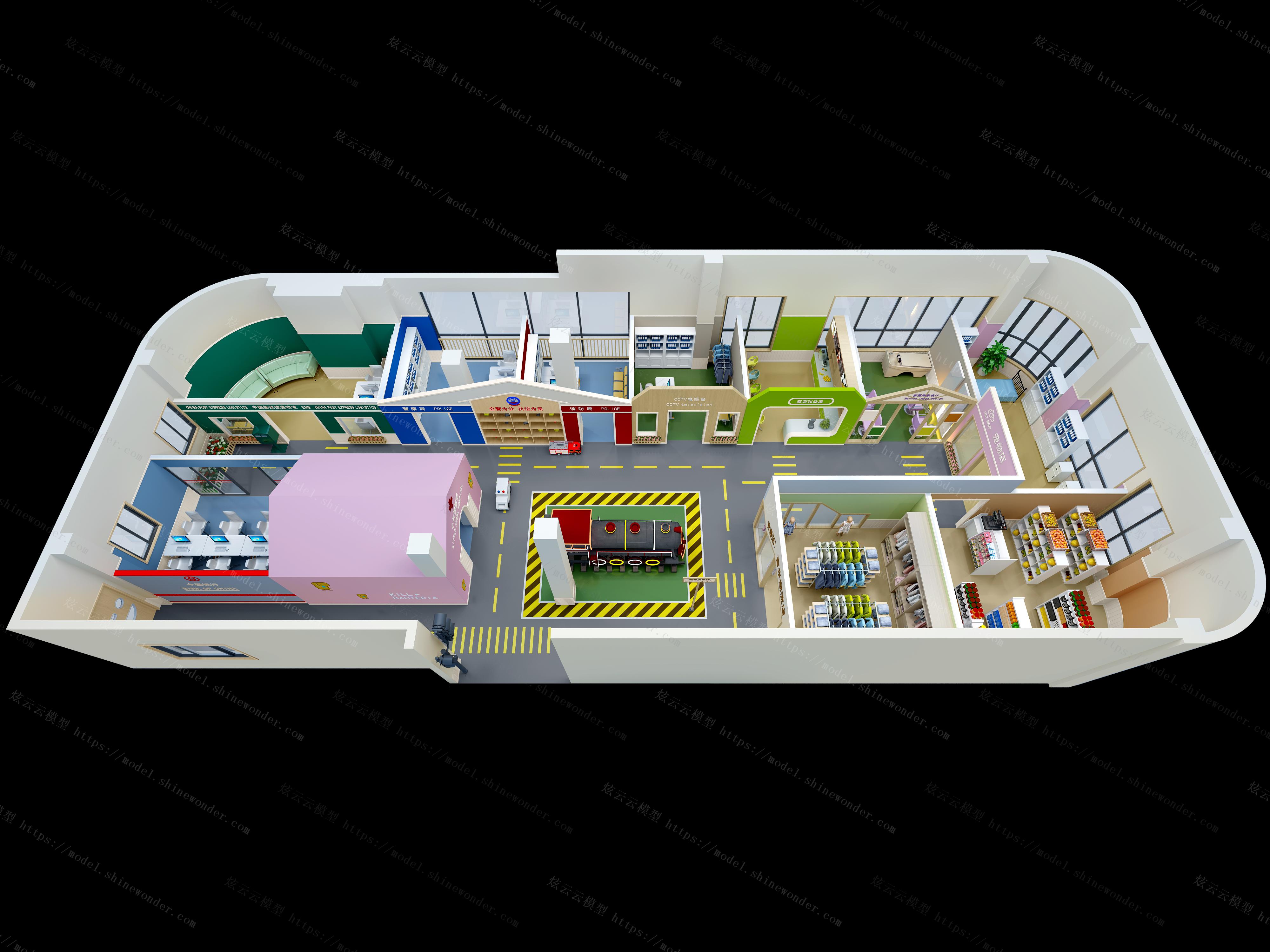 室内商业虚拟街模型+免费3D模型下载+免费SU模型下载+炫云云模型网站