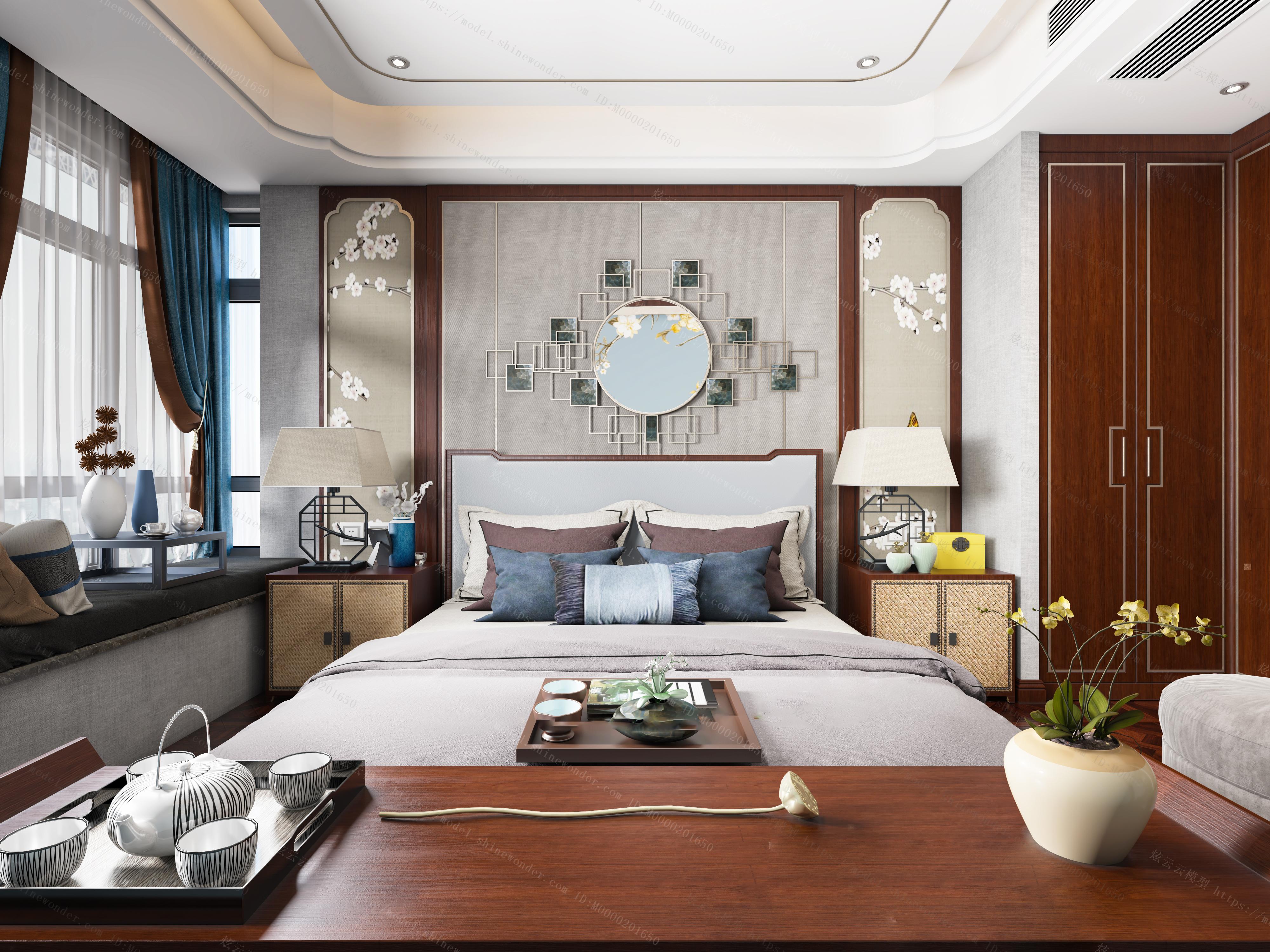 新中式客厅卧室起居室 - 效果图交流区-建E室内设计网