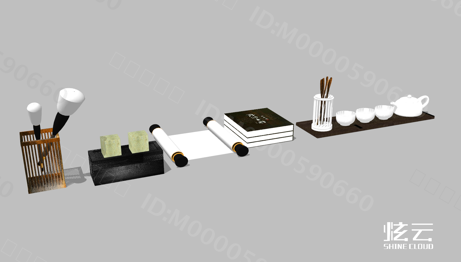 3D模型-中式茶杯茶具茶器模型-M0000590660-炫云云模型网