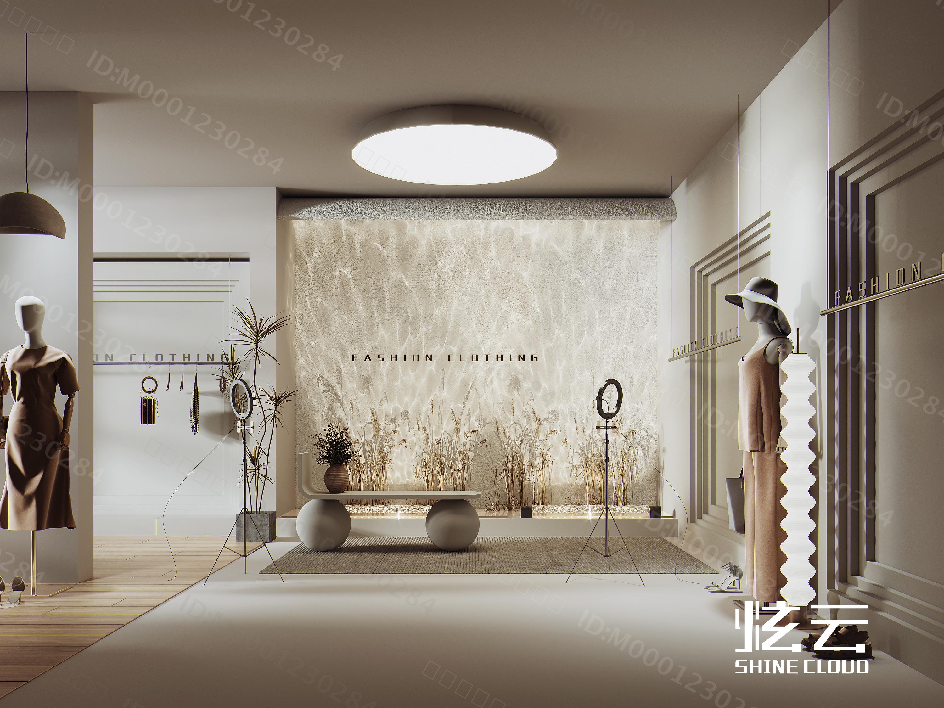 3D模型-侘寂风女装服装店直播间模型-M0001230284-炫云云模型网