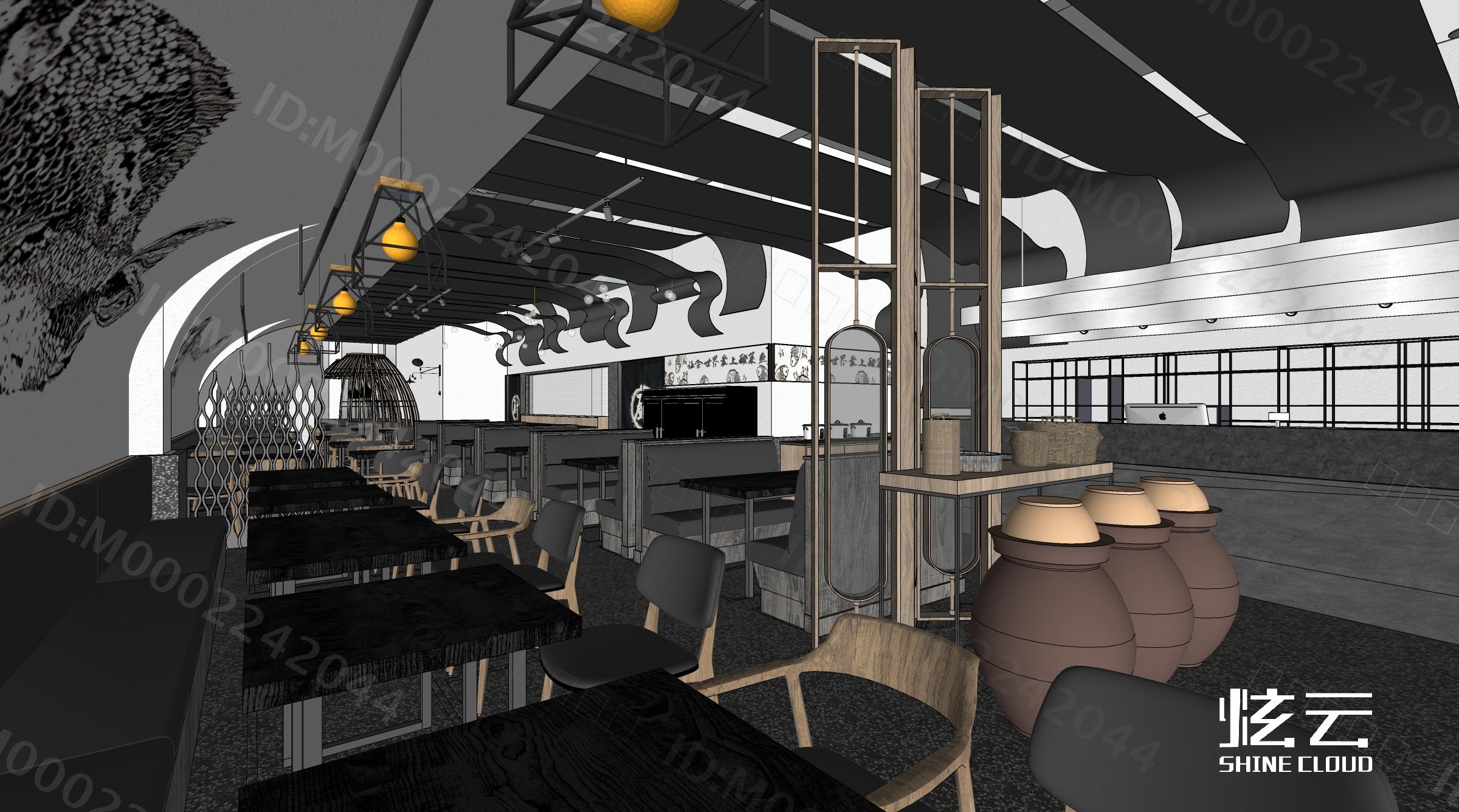 3D模型-现代餐馆餐厅模型-M0002242044-炫云云模型网