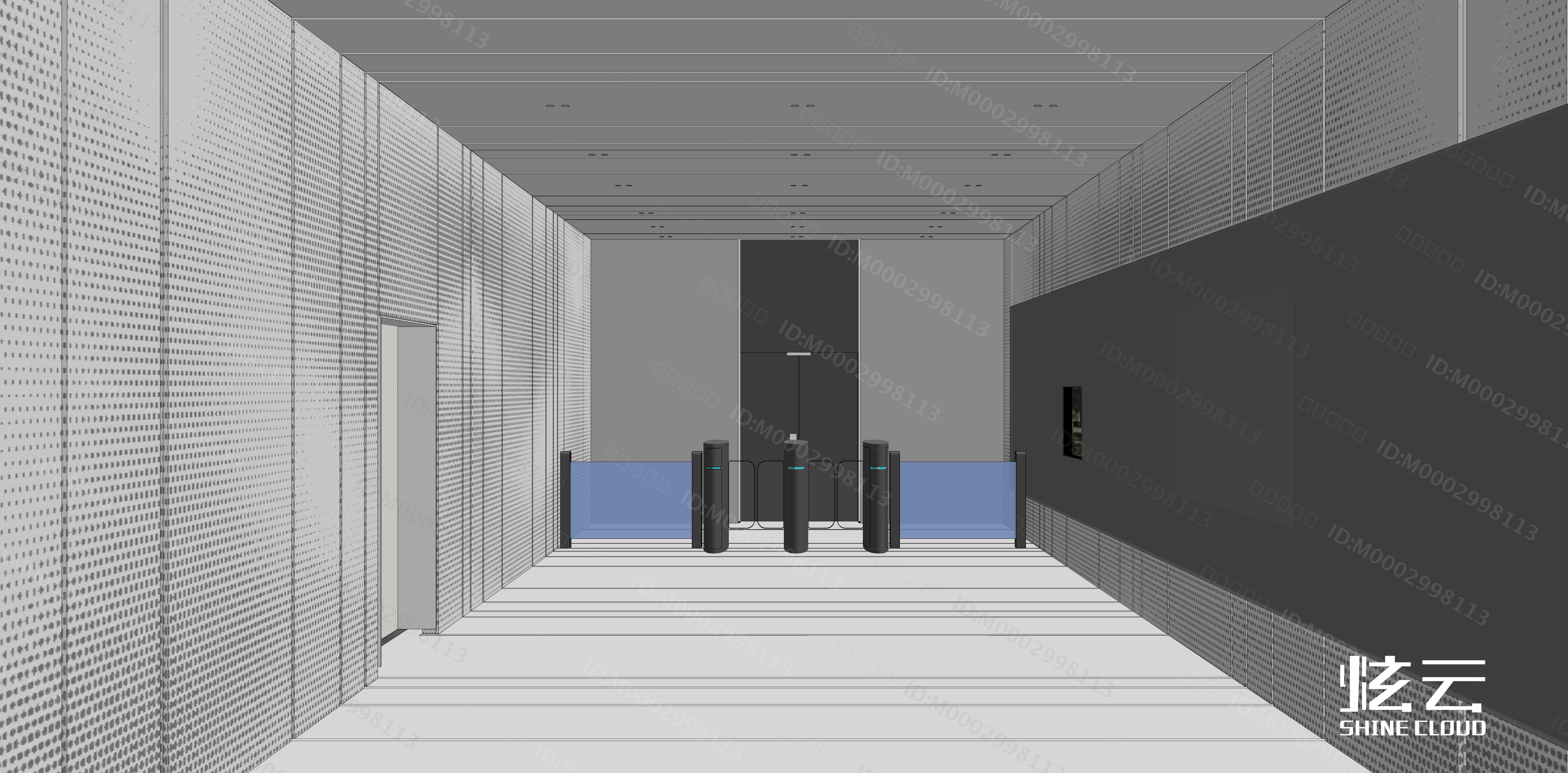 3D模型-现代办公室公共过道模型-M0002998113-炫云云模型网