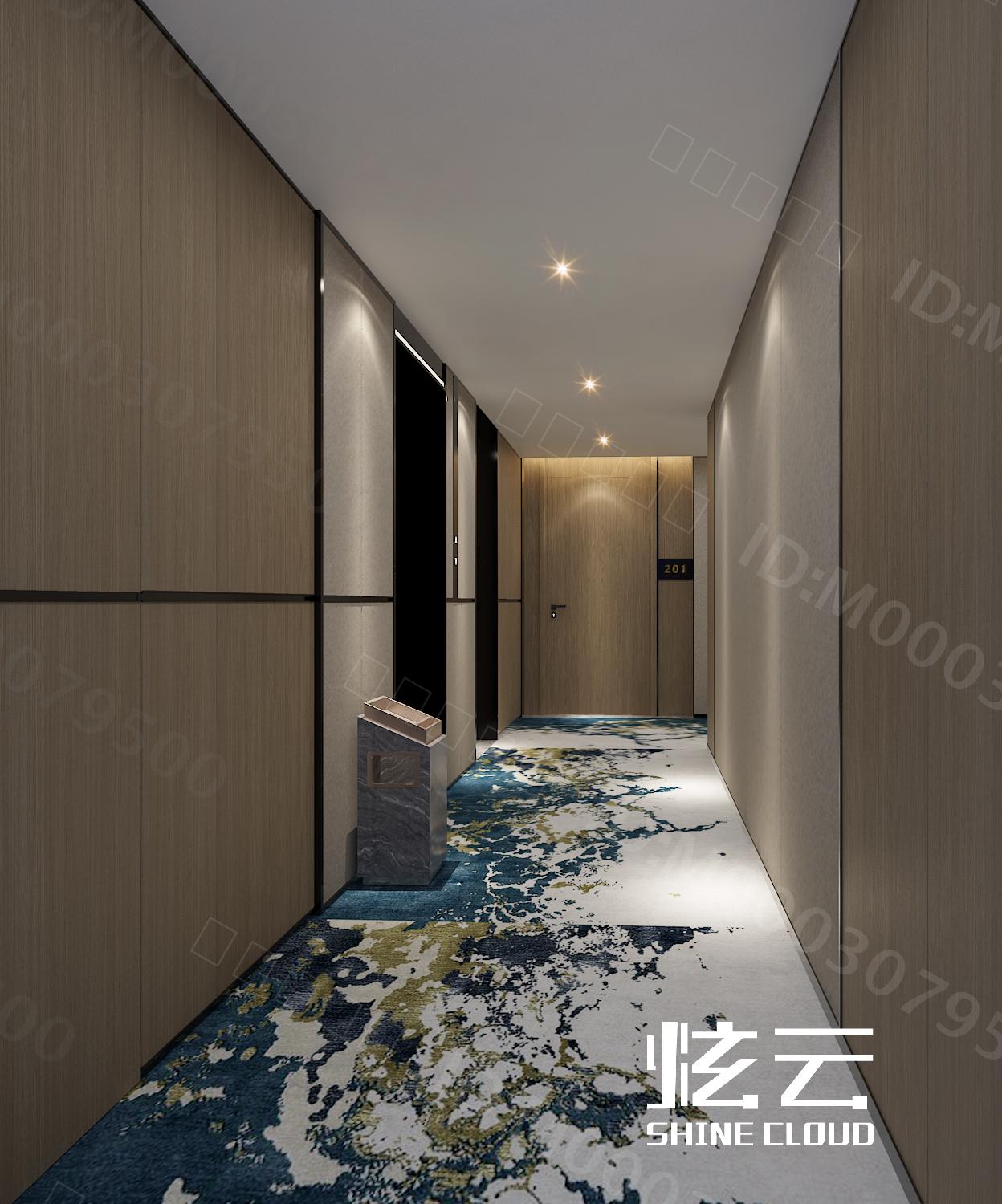 3D模型-现代酒店过道模型-M0003079500-炫云云模型网