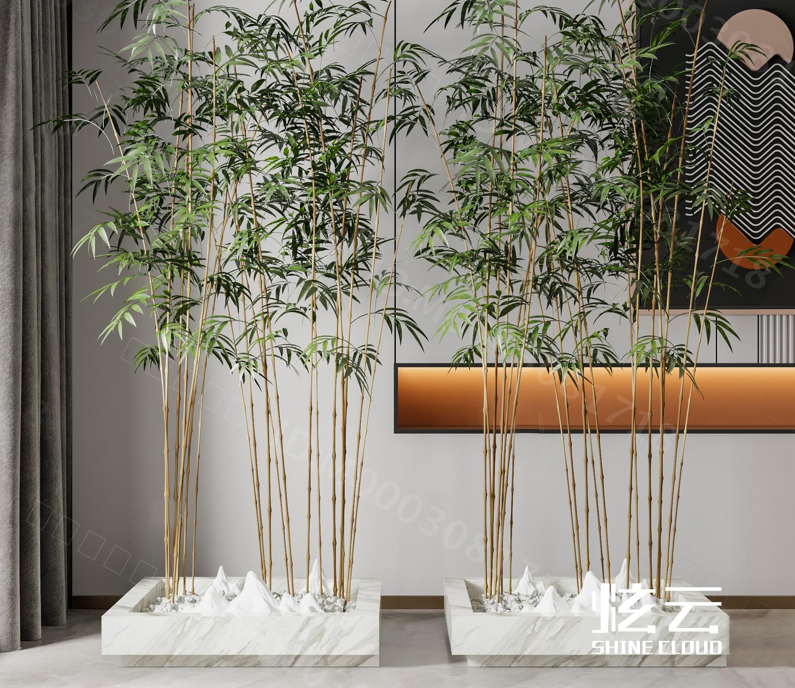 3D模型-新中式竹子绿植盆栽模型-M0003081718-炫云云模型网