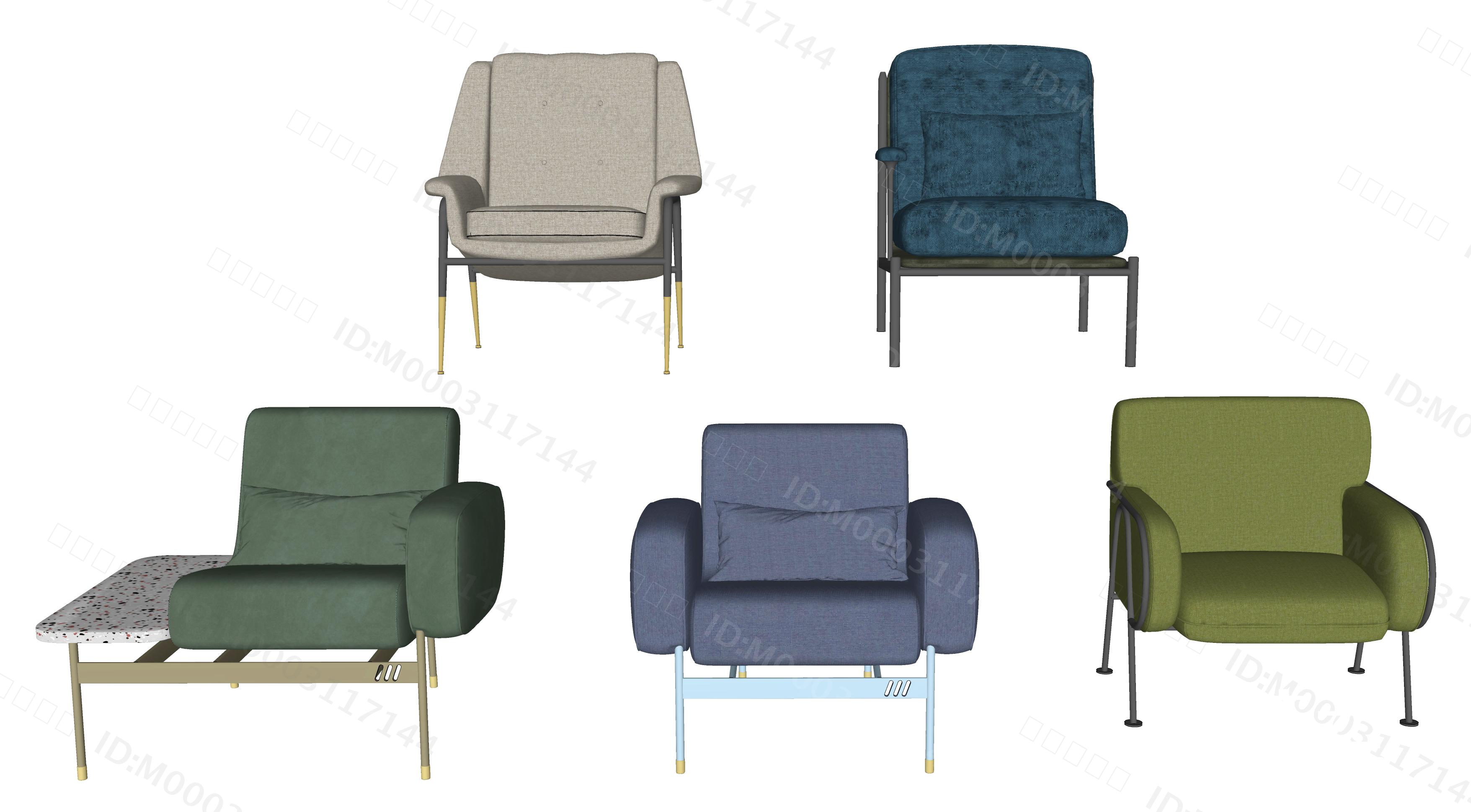 3D模型-现代单人椅模型-M0003117144-炫云云模型网