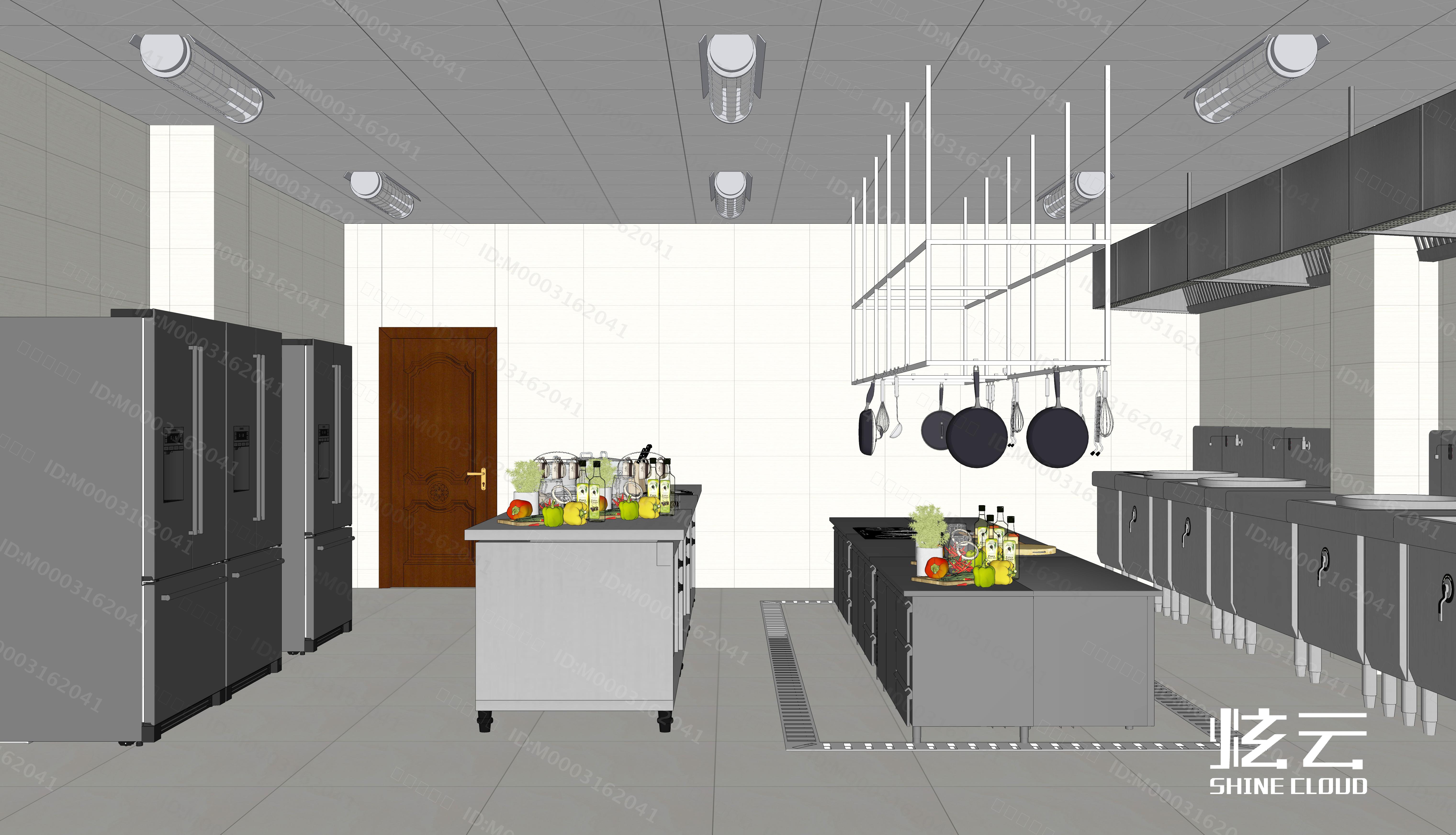 3D模型-现代酒店后厨模型-M0003162041-炫云云模型网