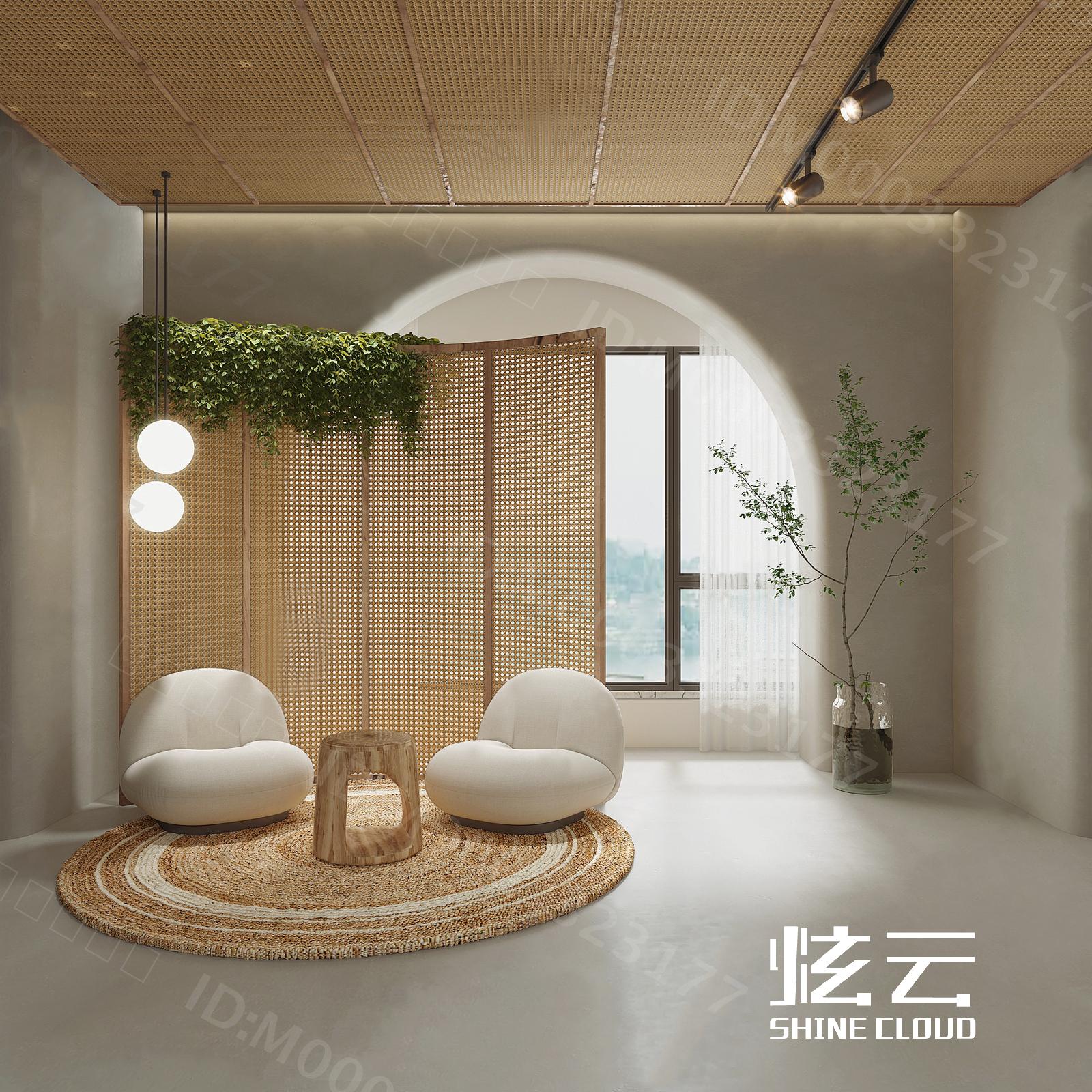 3D模型-侘寂风阳台休息区模型-M0003323177-炫云云模型网