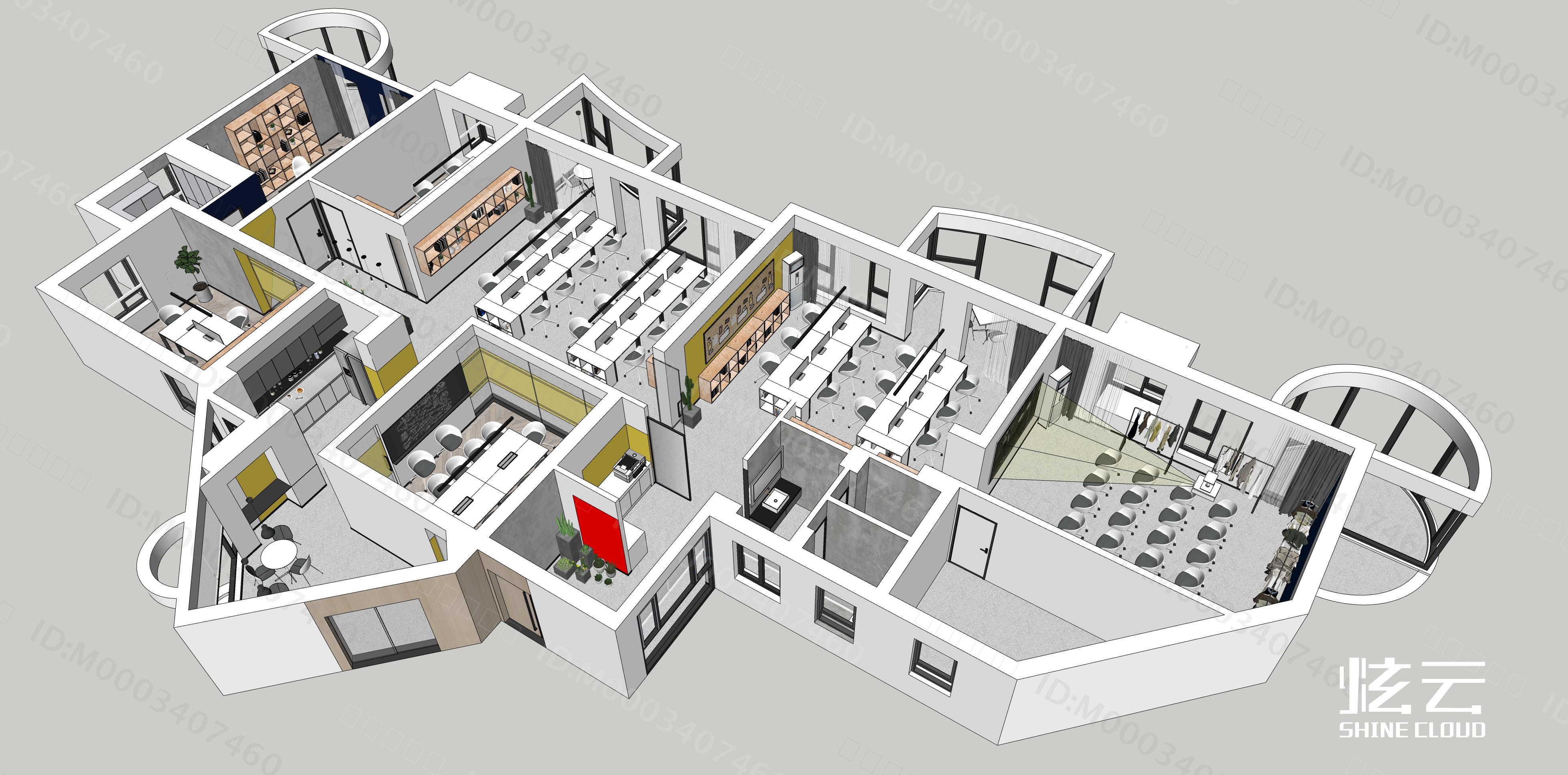 3D模型-现代办公室模型-M0003407460-炫云云模型网