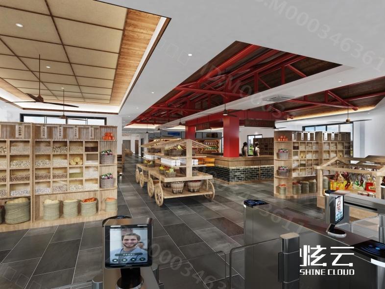 新中式服务区超市模型