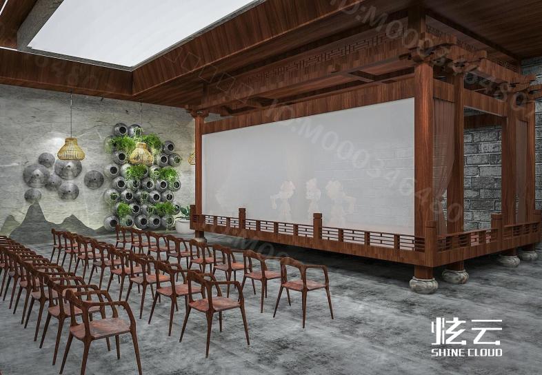 新中式湘西巫蛊传统文化博物馆模型