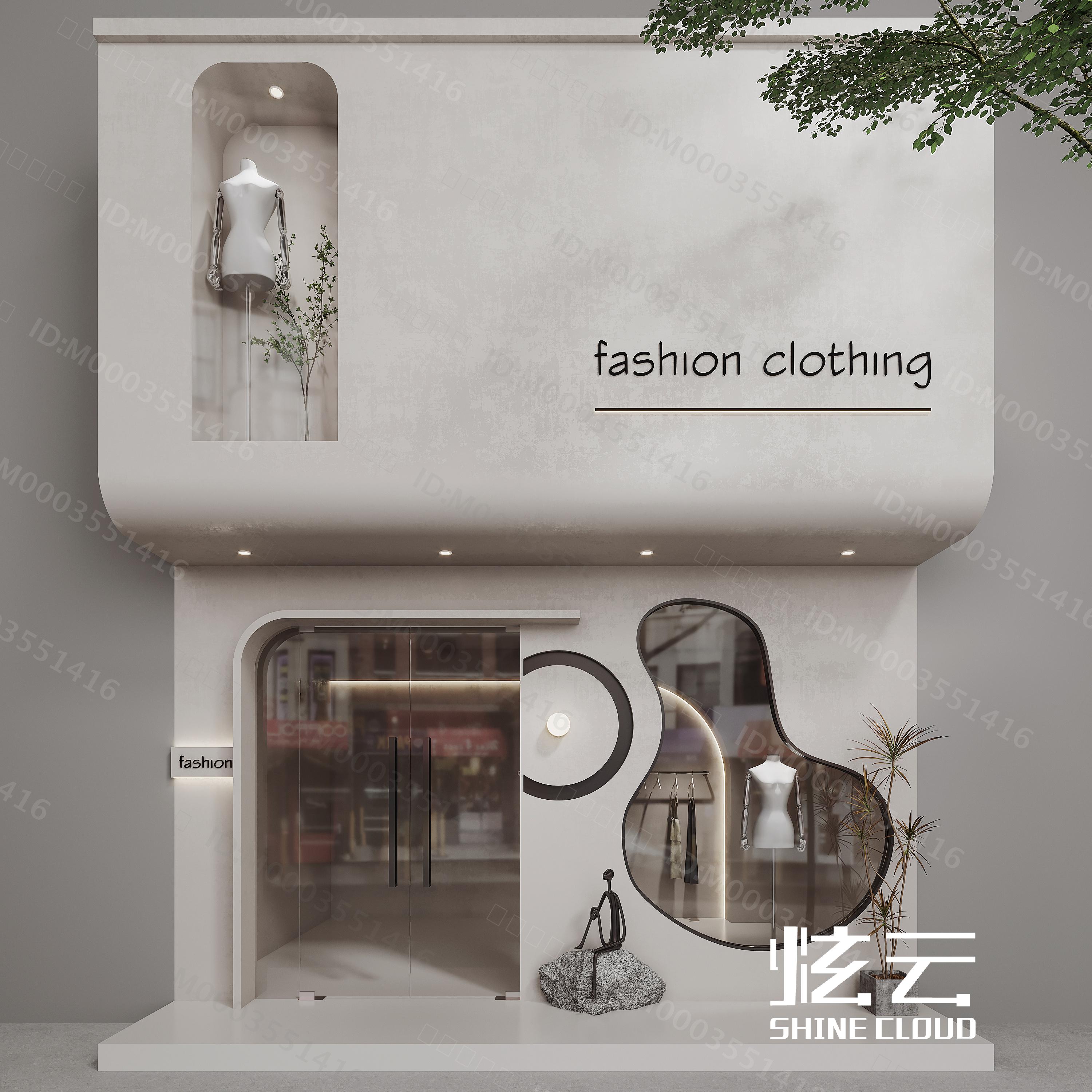 3D模型-侘寂服装店门头门面模型-M0003551416-炫云云模型网