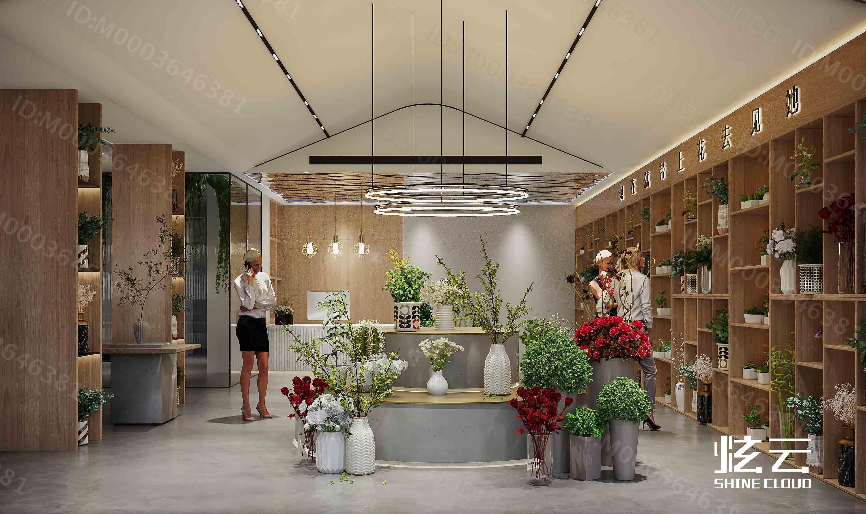 3D模型-现代花店模型-M0003646381-炫云云模型网