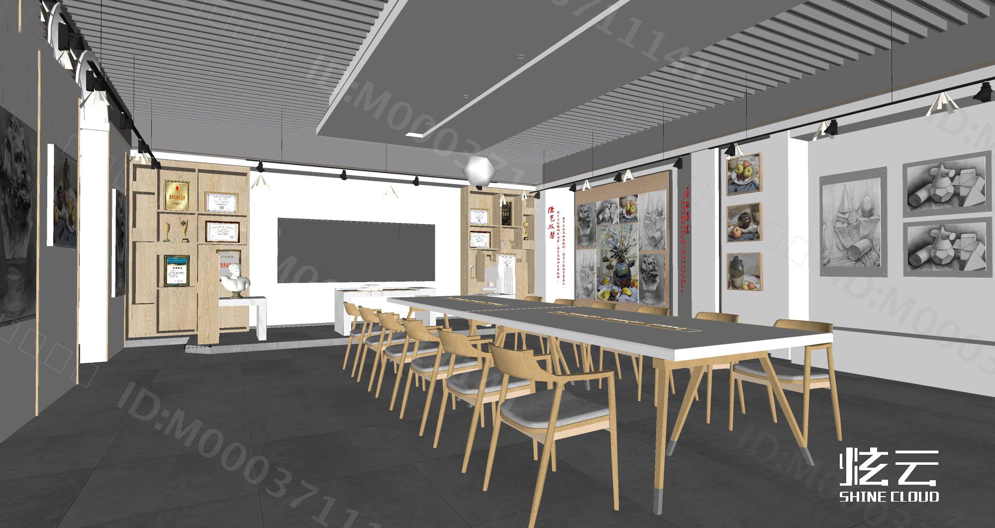 3D模型-现代画室模型-M0003711141-炫云云模型网