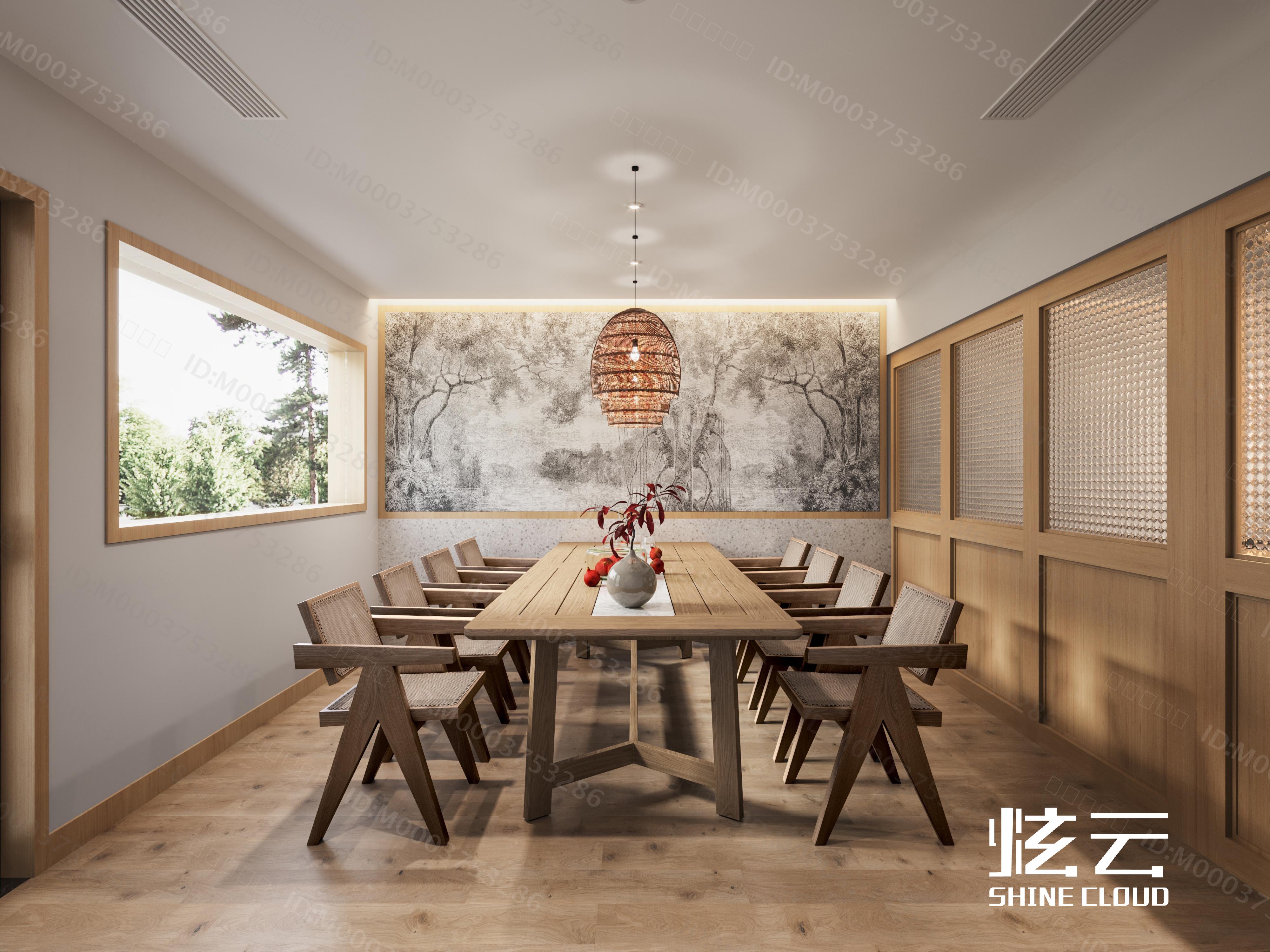 3D模型-侘寂风餐厅包厢模型-M0003753286-炫云云模型网