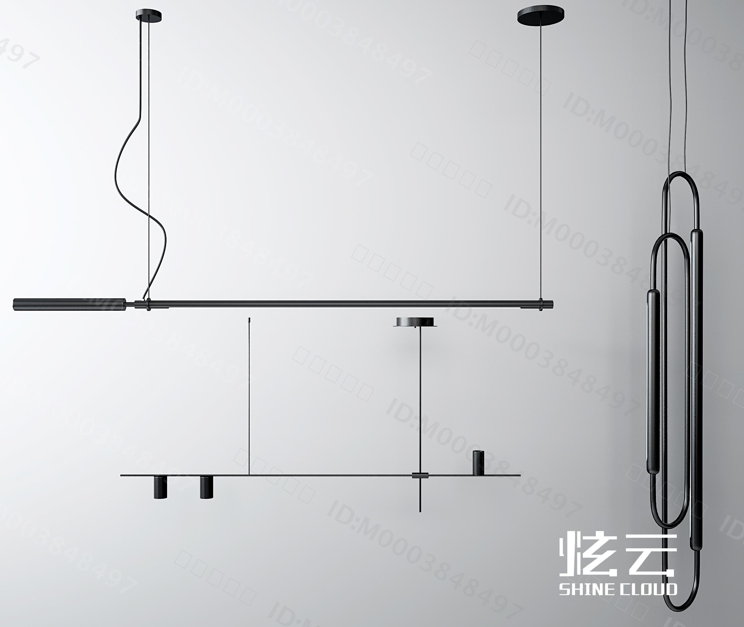 3D模型-现代条形吊灯模型-M0003848497-炫云云模型网