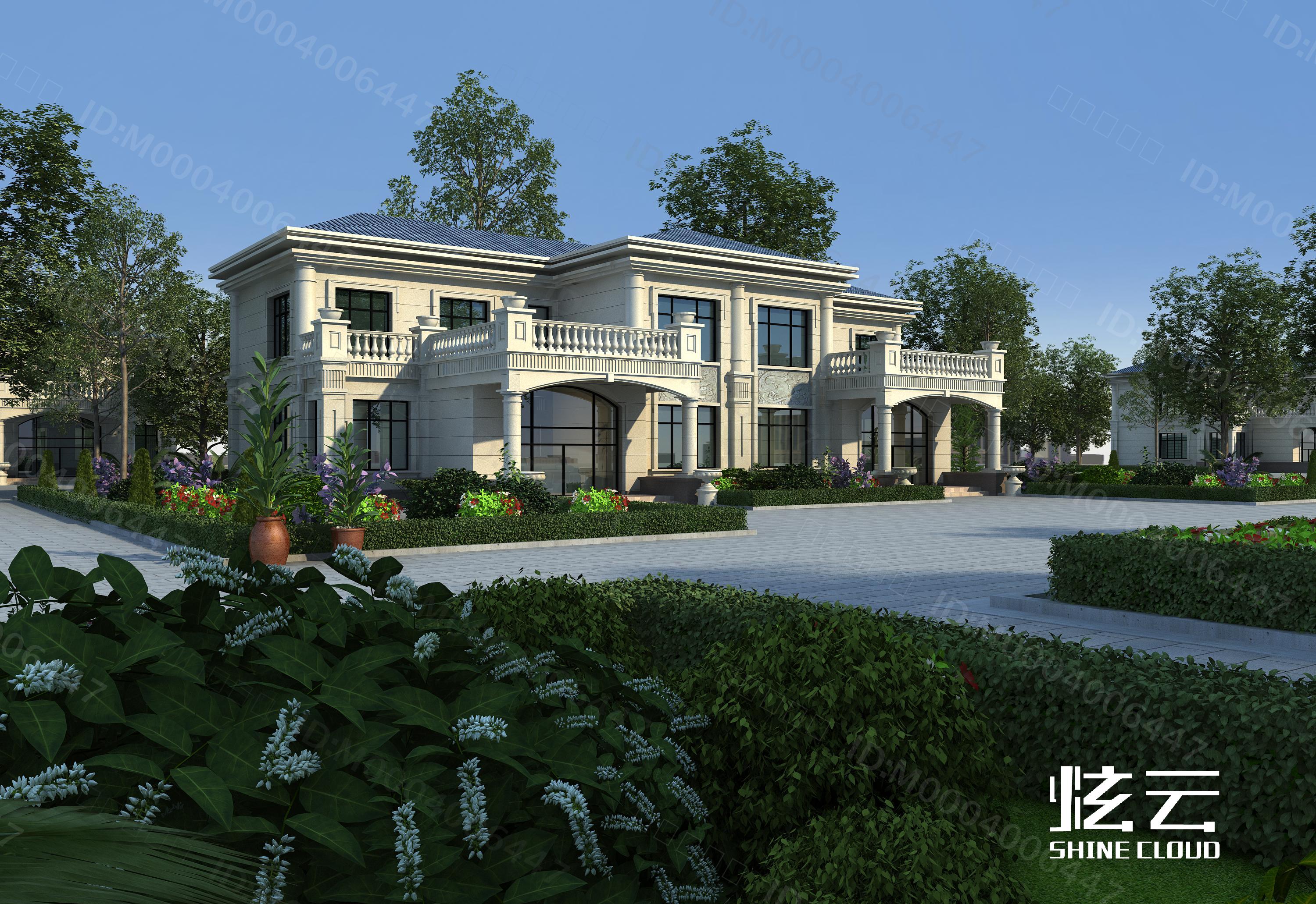 3D模型-简欧双拼别墅模型-M0004006447-炫云云模型网