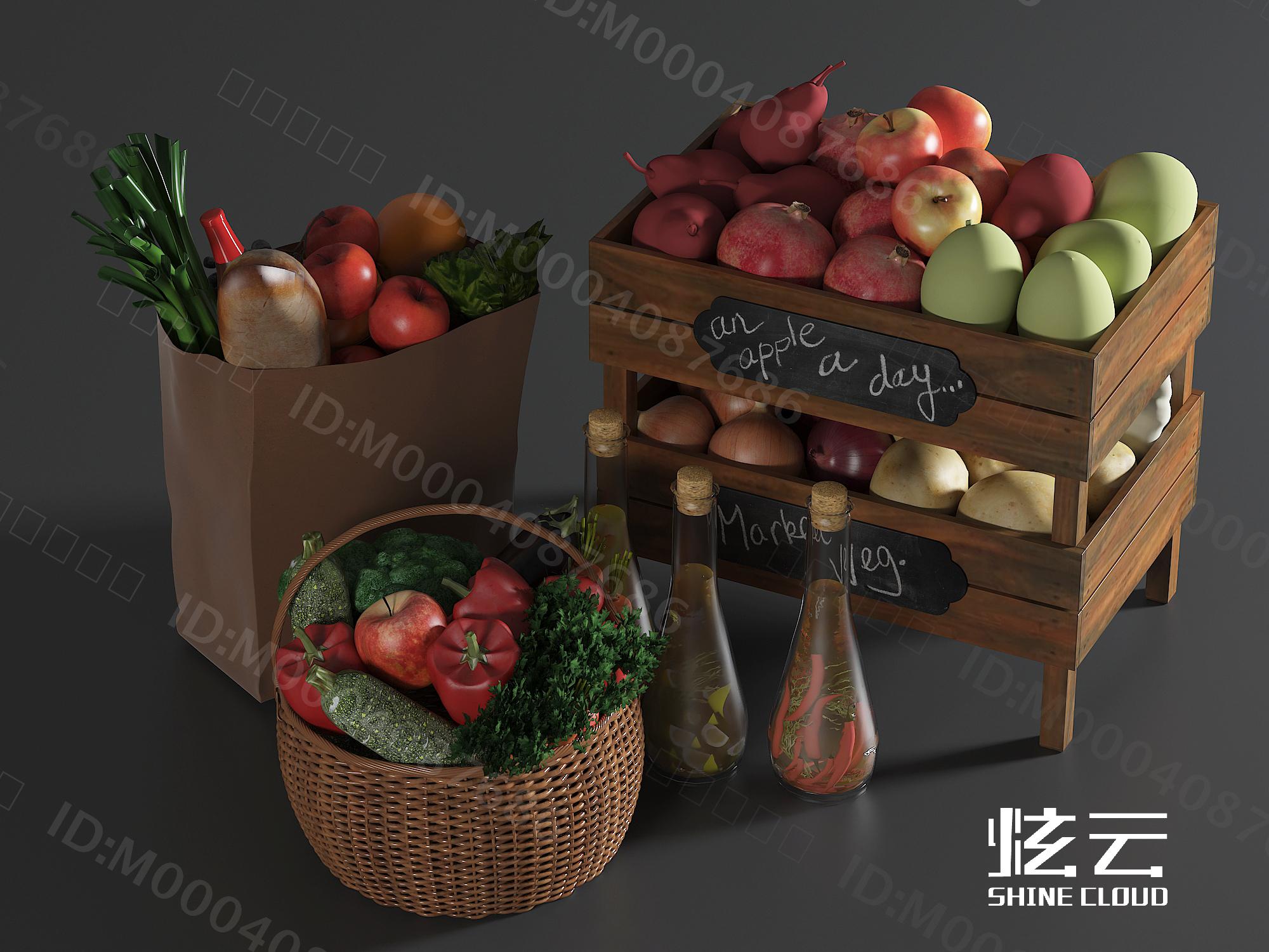 3D模型-现代花果蔬菜模型-M0004087686-炫云云模型网
