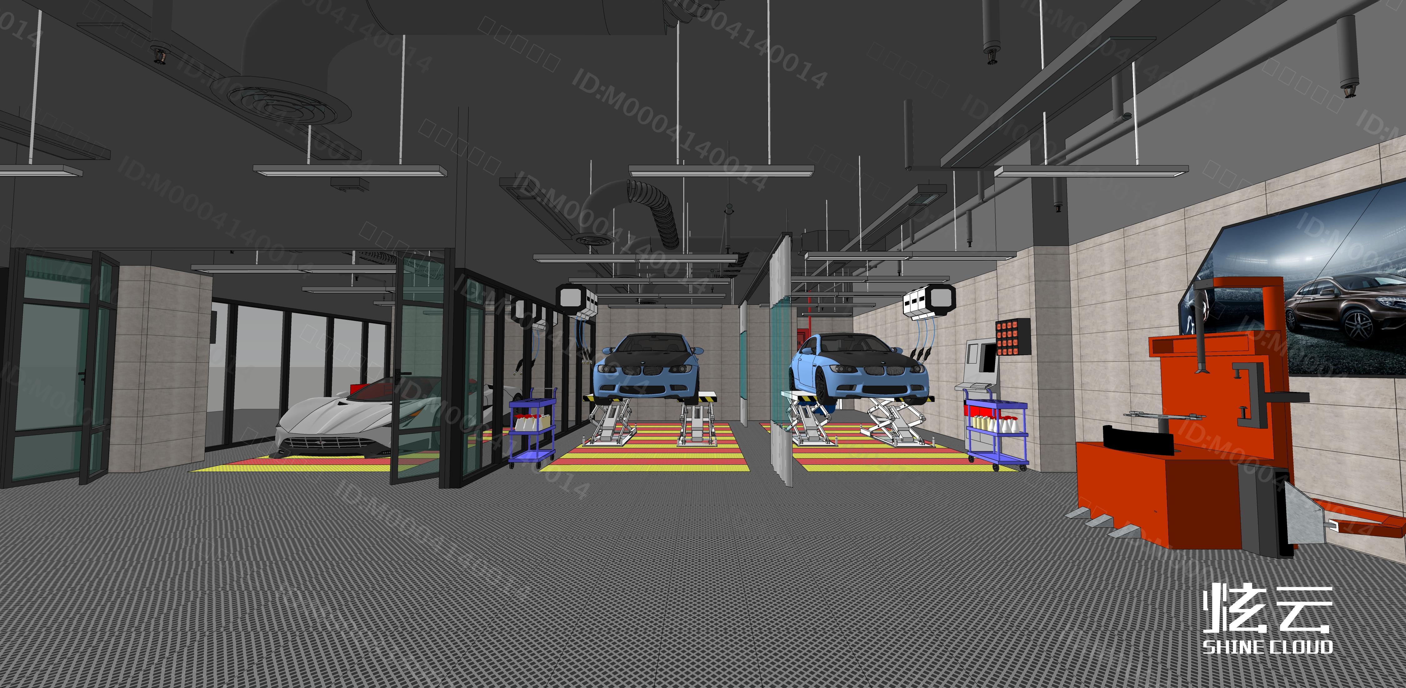 3D模型-现代汽车修理店模型-M0004140014-炫云云模型网
