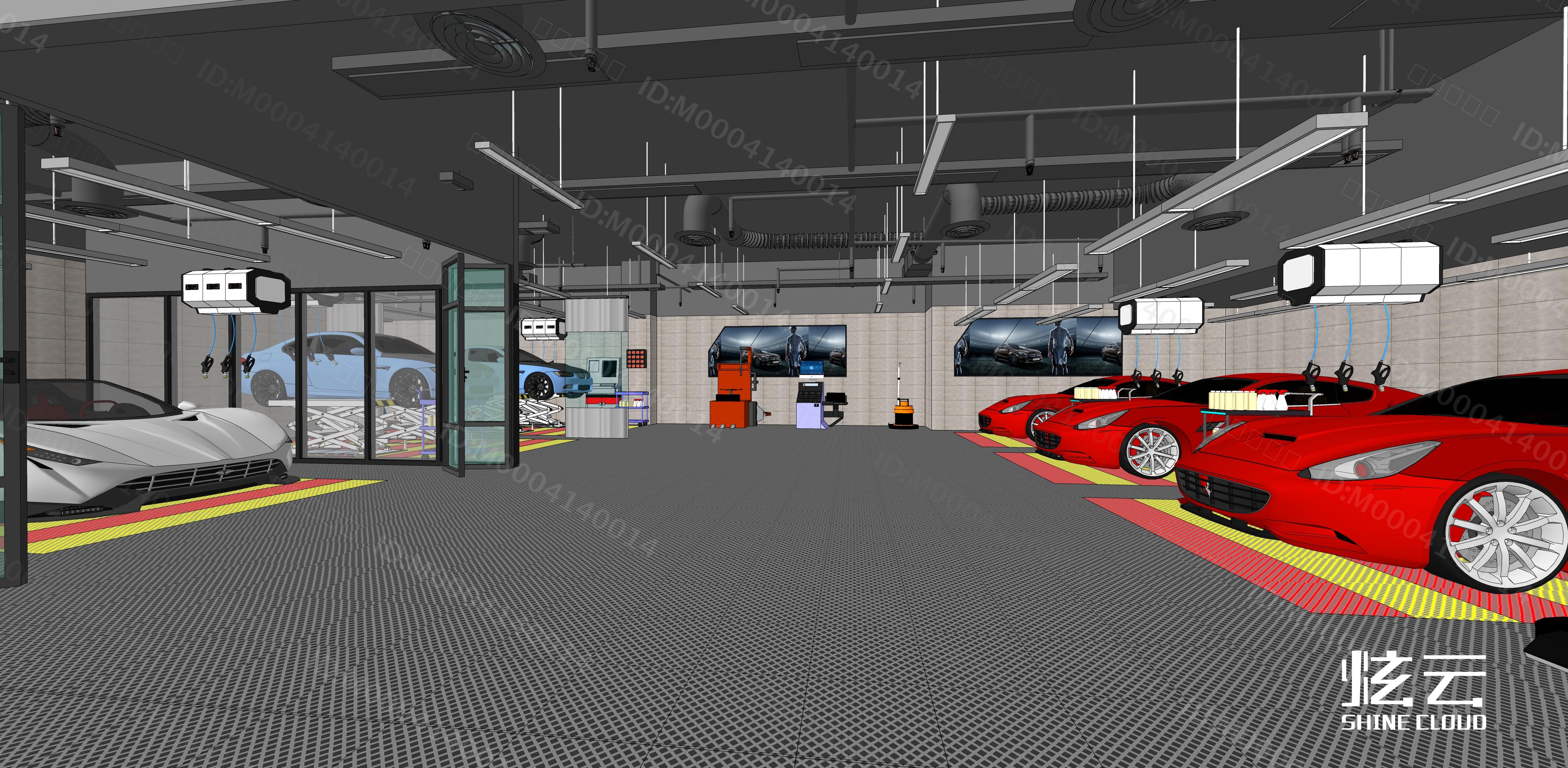 3D模型-现代汽车修理店模型-M0004140014-炫云云模型网