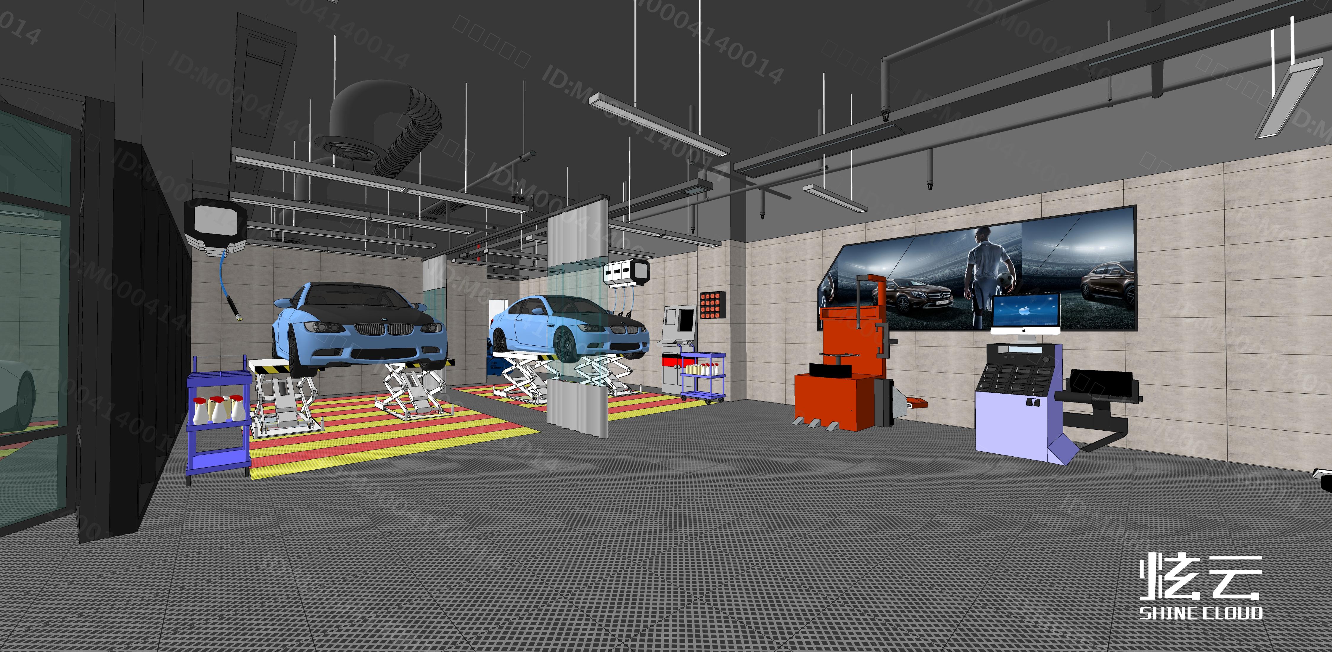 3D模型-现代汽车修理店模型-M0004140014-炫云云模型网