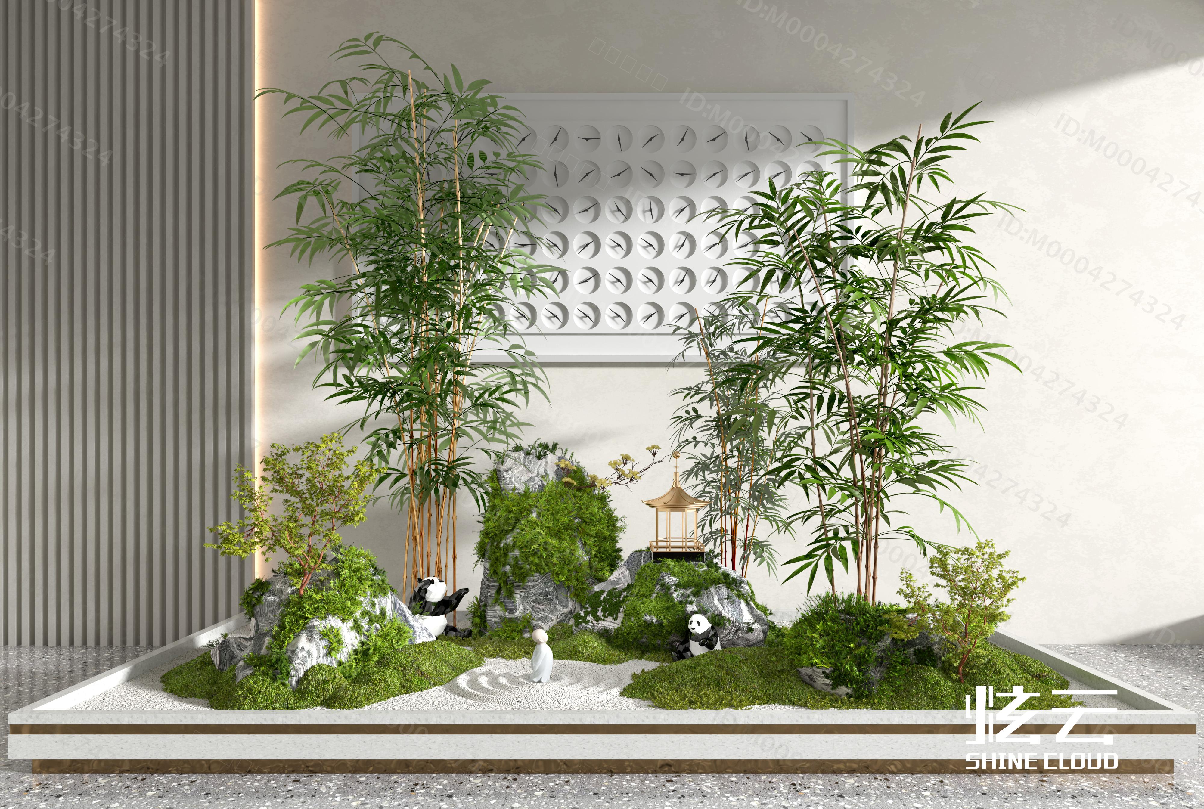 3D模型-现代室内景观植物造景模型-M0004274324-炫云云模型网