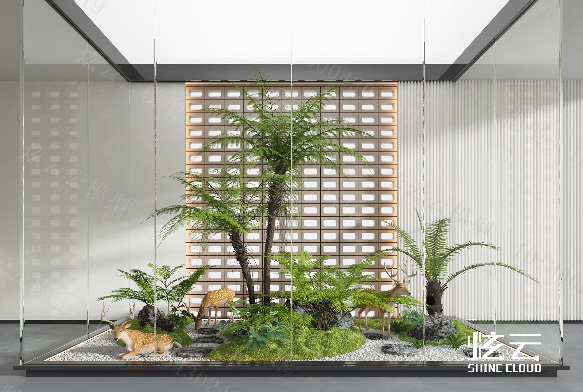 3D模型-现代室内景观植物造景模型-M0004302419-炫云云模型网