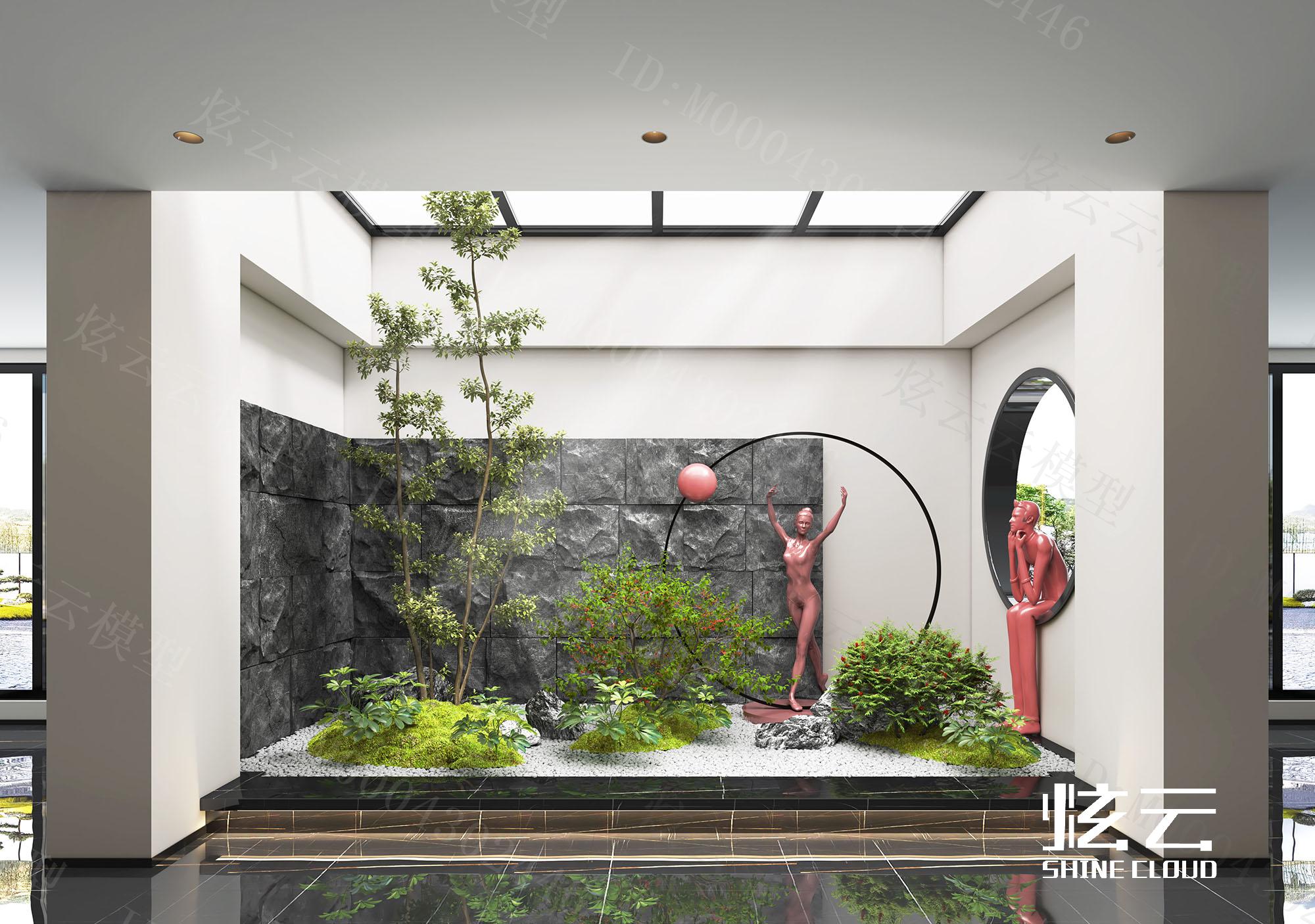 3D模型-现代室内景观植物造景模型-M0004302446-炫云云模型网