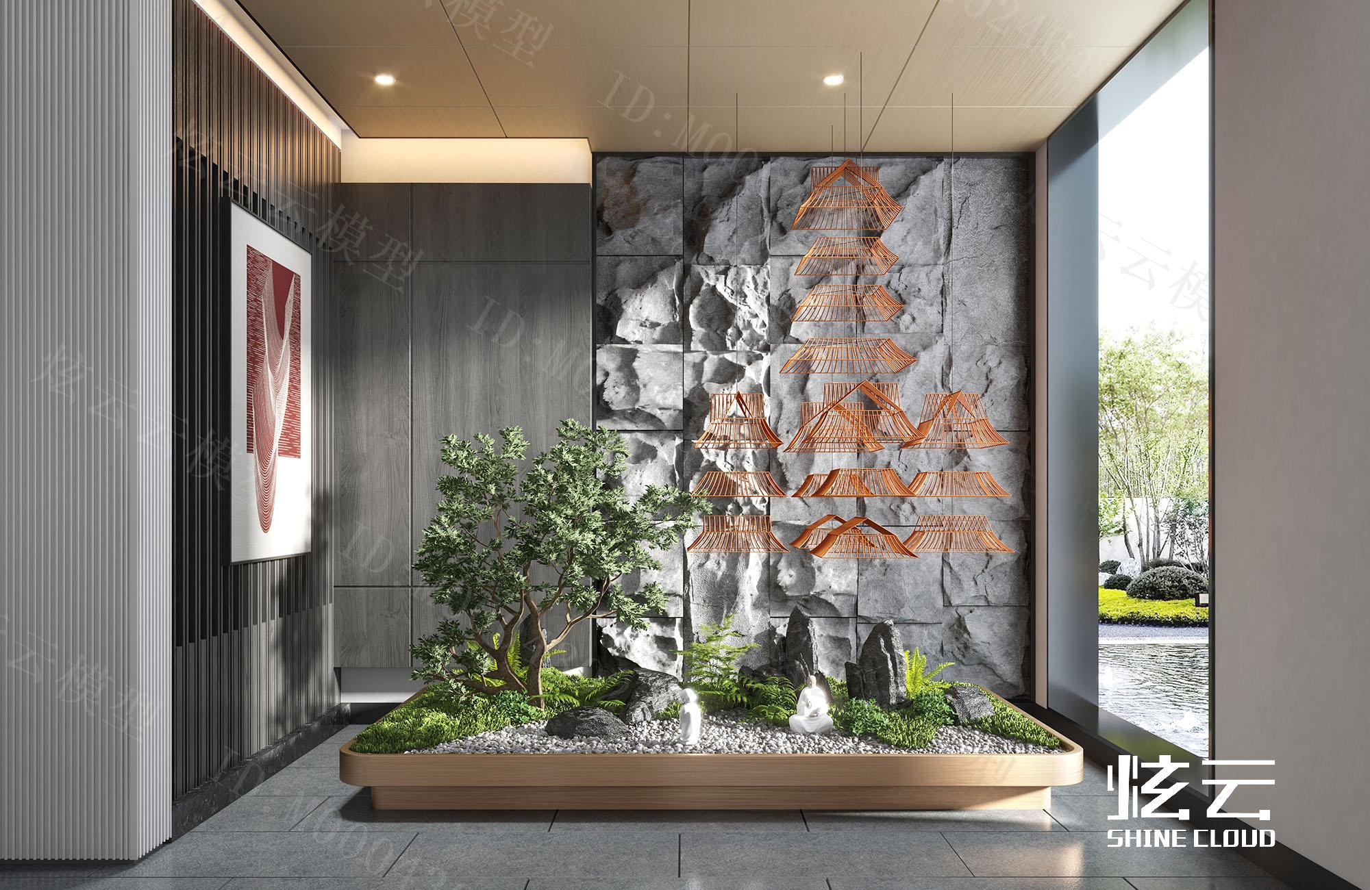 3D模型-现代室内景观植物造景模型-M0004302464-炫云云模型网